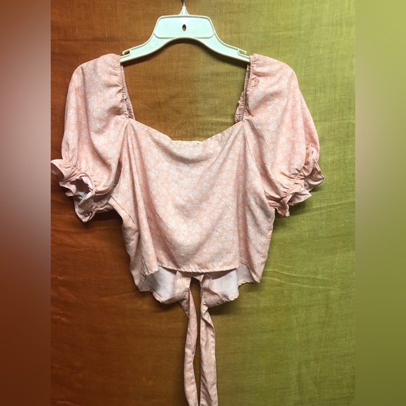 QED London soft floral cropped off the shoulder bustier top - Picture 3 of 6